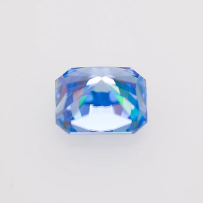 Cornflower Blue Radiant Cut Moissanites