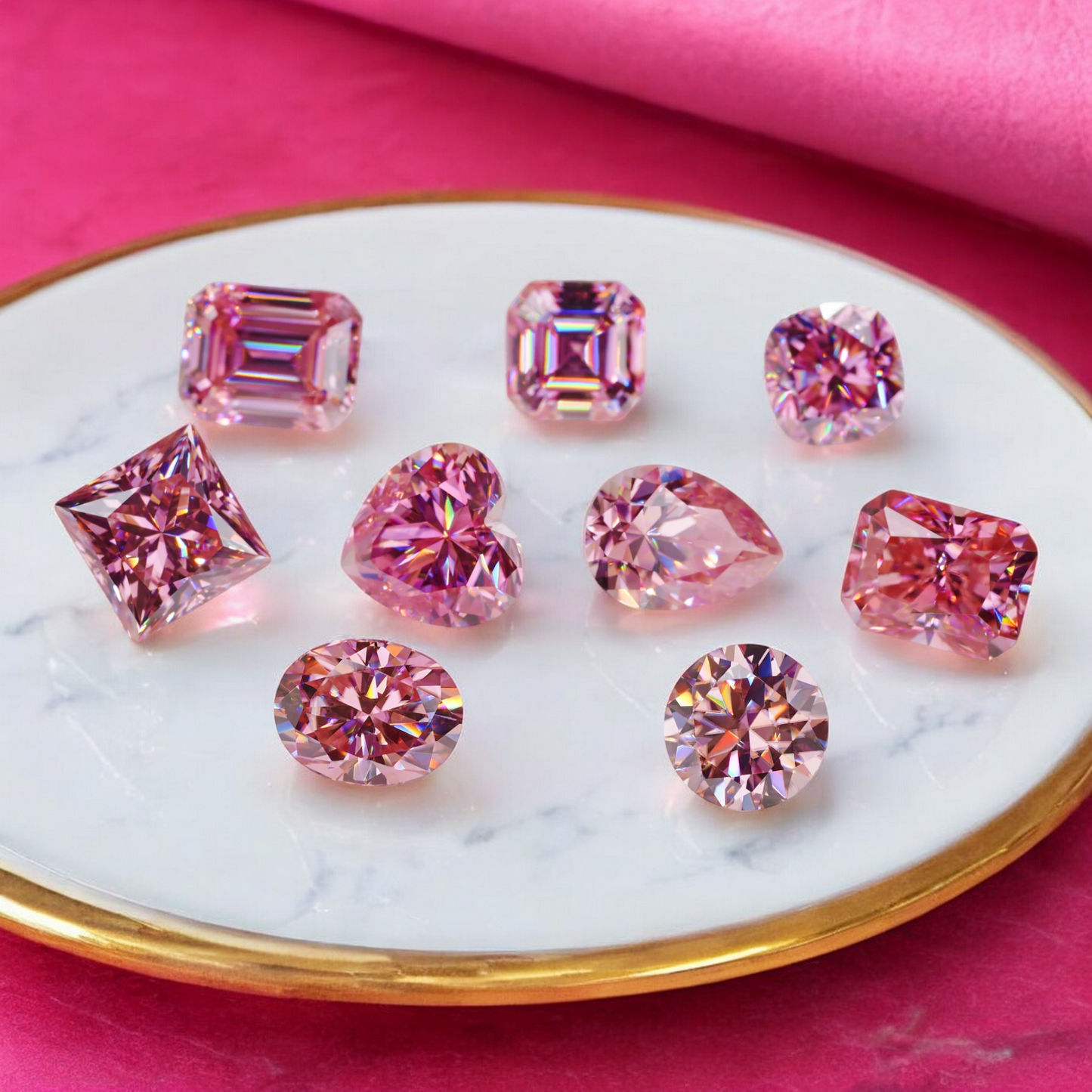 Soft Pink Oval Cut Moissanites