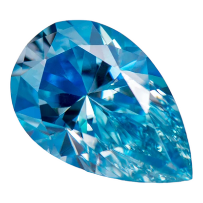 Sea Blue Pear Cut Moissanites