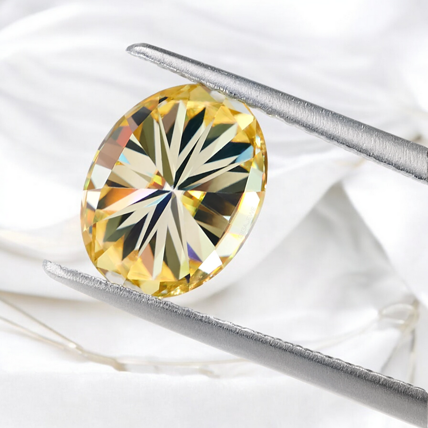 Sun Yellow Oval Cut Moissanites