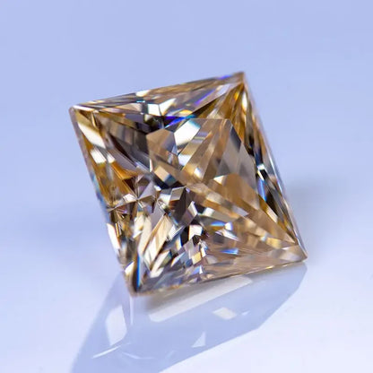 Champagne Princess Cut Moissanites