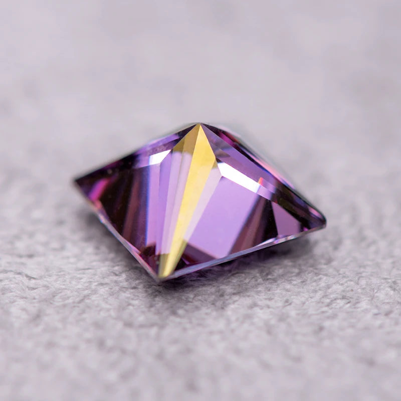 Imperial Purple Princess Cut Moissanites