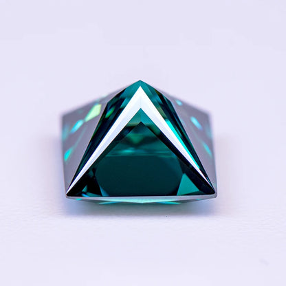 Emerald Green Princess Cut Moissanites