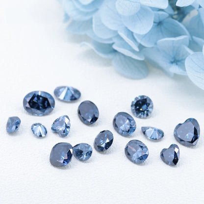 Royal Blue Radiant Cut Moissanites