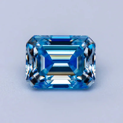 Sea Blue Emerald Cut Moissanites