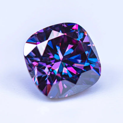 Imperial Purple Cushion Cut Moissanites