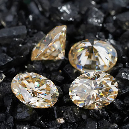 Champagne Oval Cut Moissanites