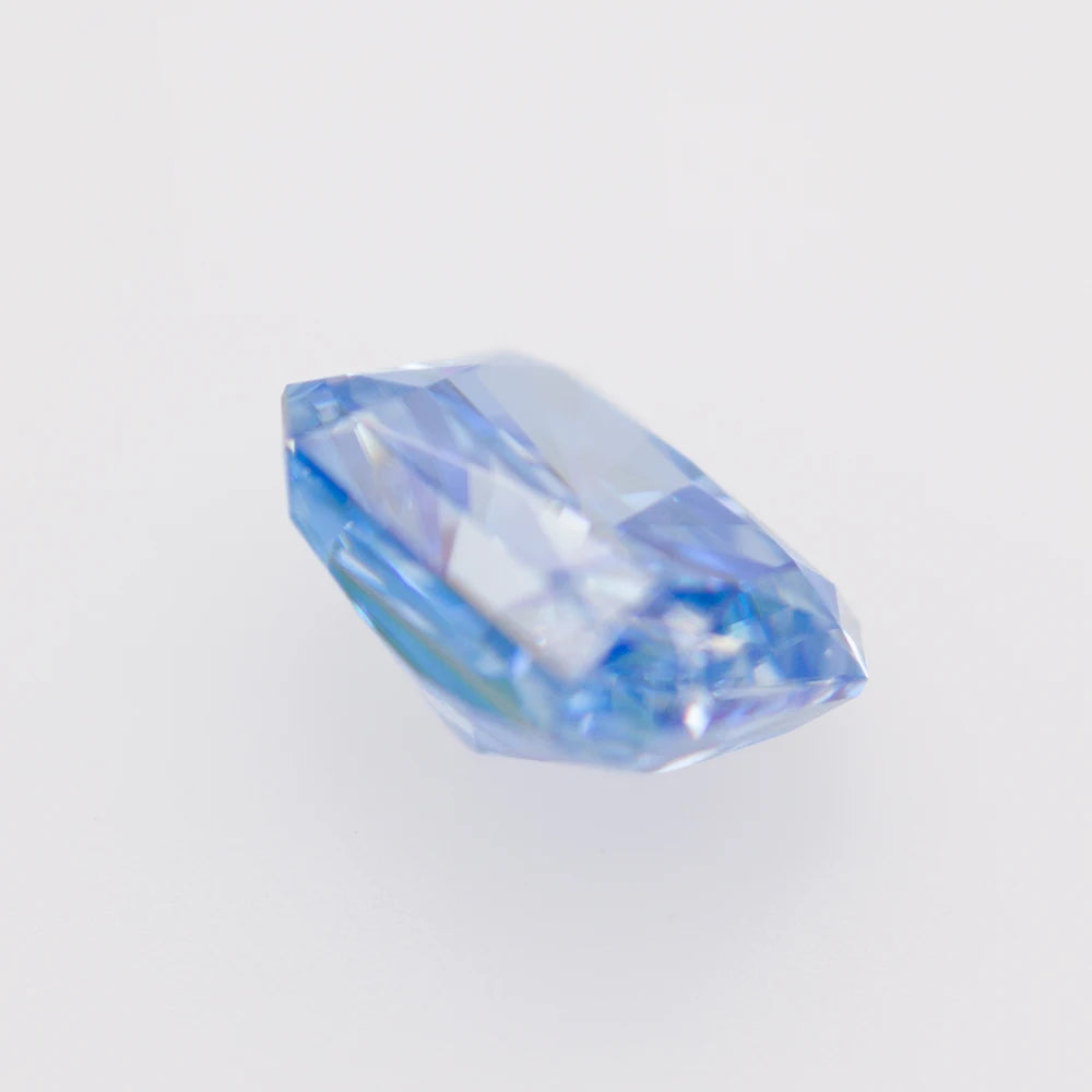 Cornflower Blue Radiant Cut Moissanites