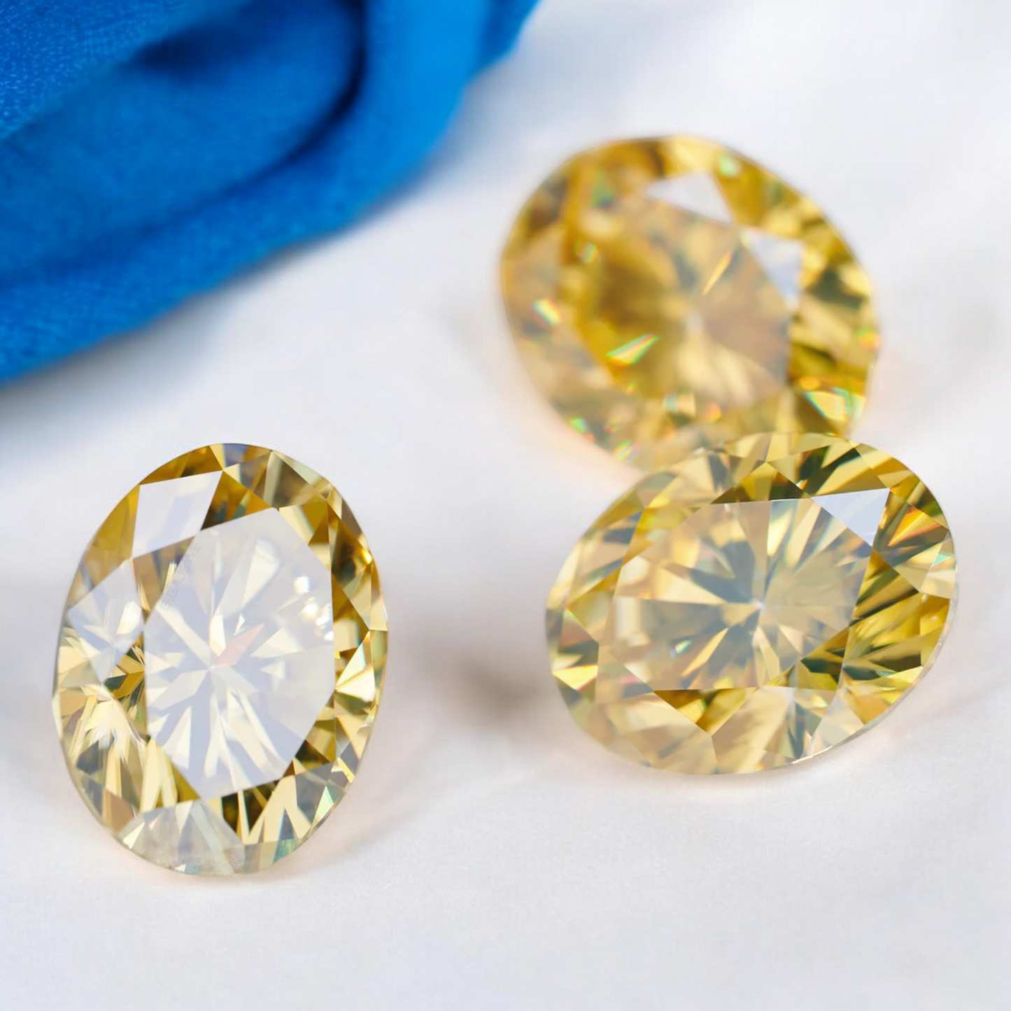 Sun Yellow Oval Cut Moissanites