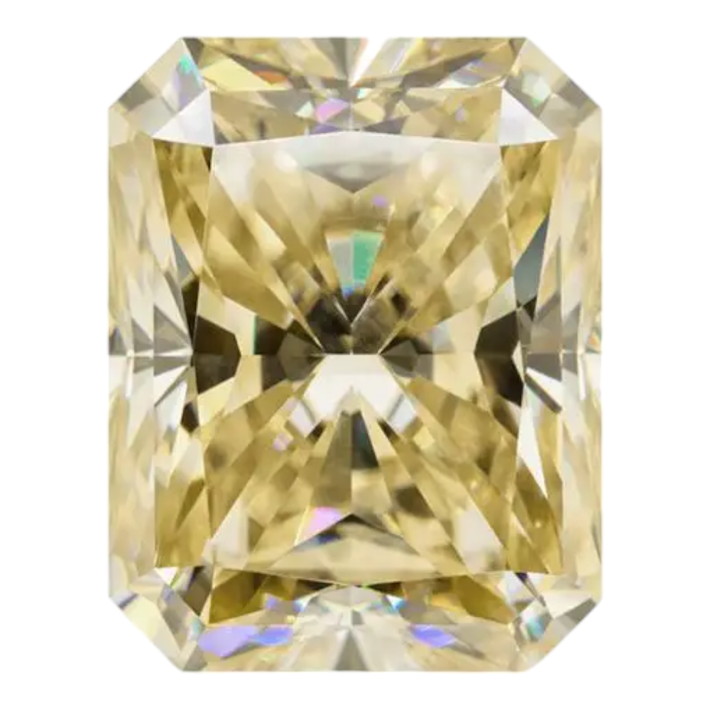 Champagne Radiant Cut Moissanites