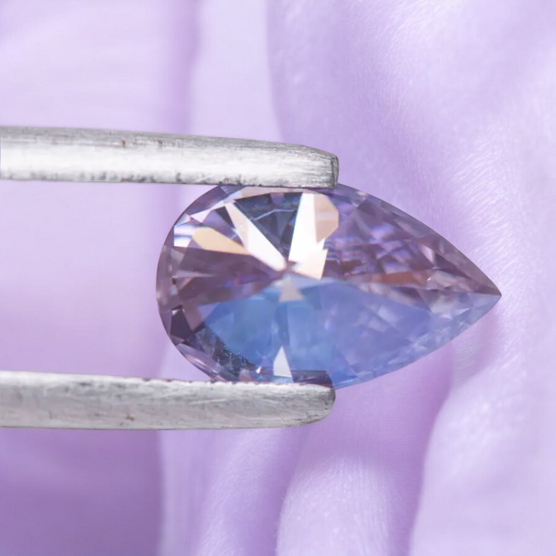 Lavender Pear Cut Moissanites