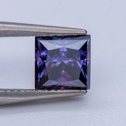 Imperial Purple Princess Cut Moissanites