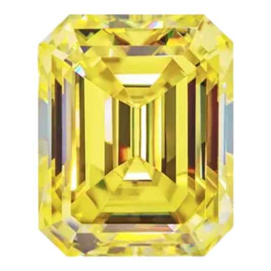 Vivid Canary Yellow Emerald Cut Moissanites