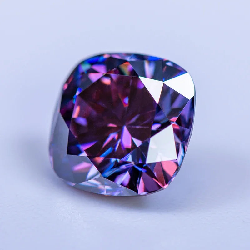 Imperial Purple Cushion Cut Moissanites