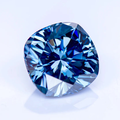 Royal Blue Cushion Cut Moissanites