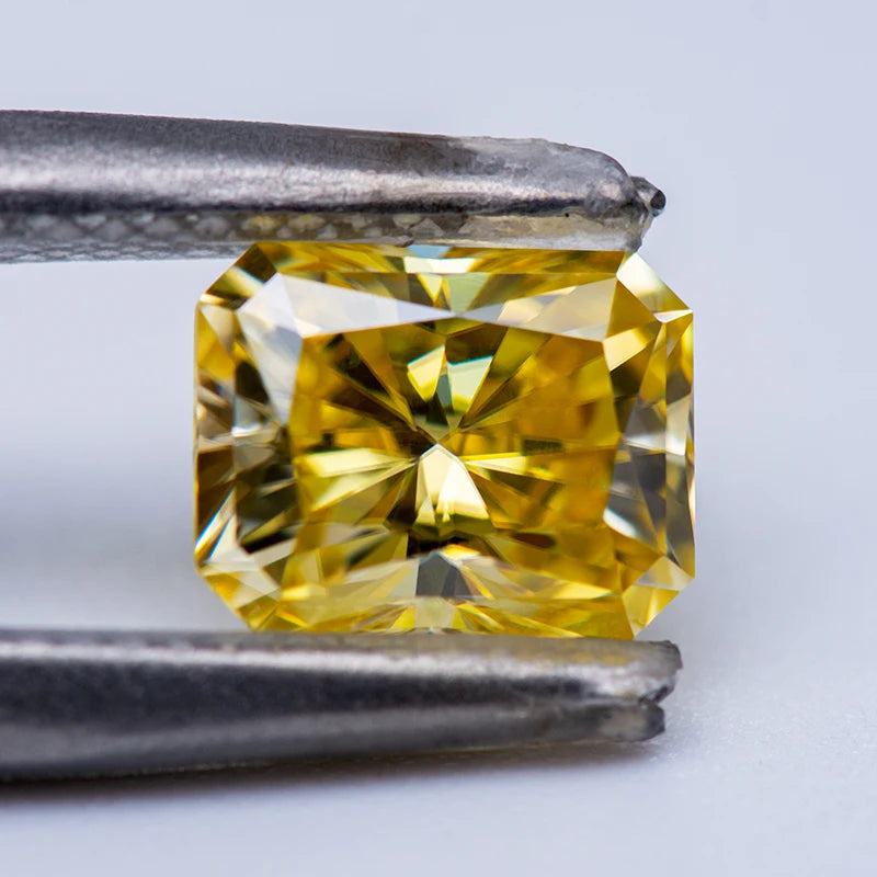 Sun Yellow Radiant Cut Moissanites