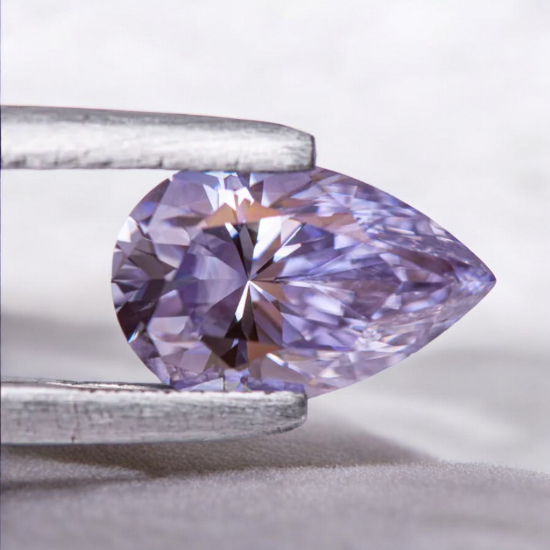 Lavender Pear Cut Moissanites