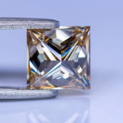 Champagne Princess Cut Moissanites