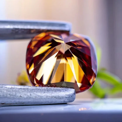 Watermelon Red Cushion Cut Moissanites