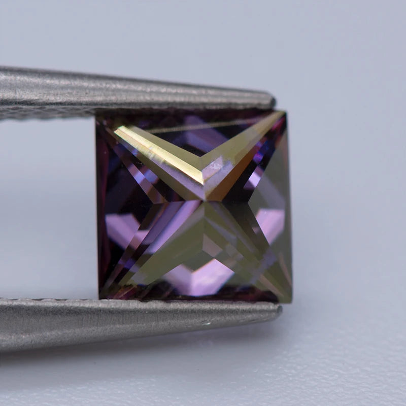 Imperial Purple Princess Cut Moissanites