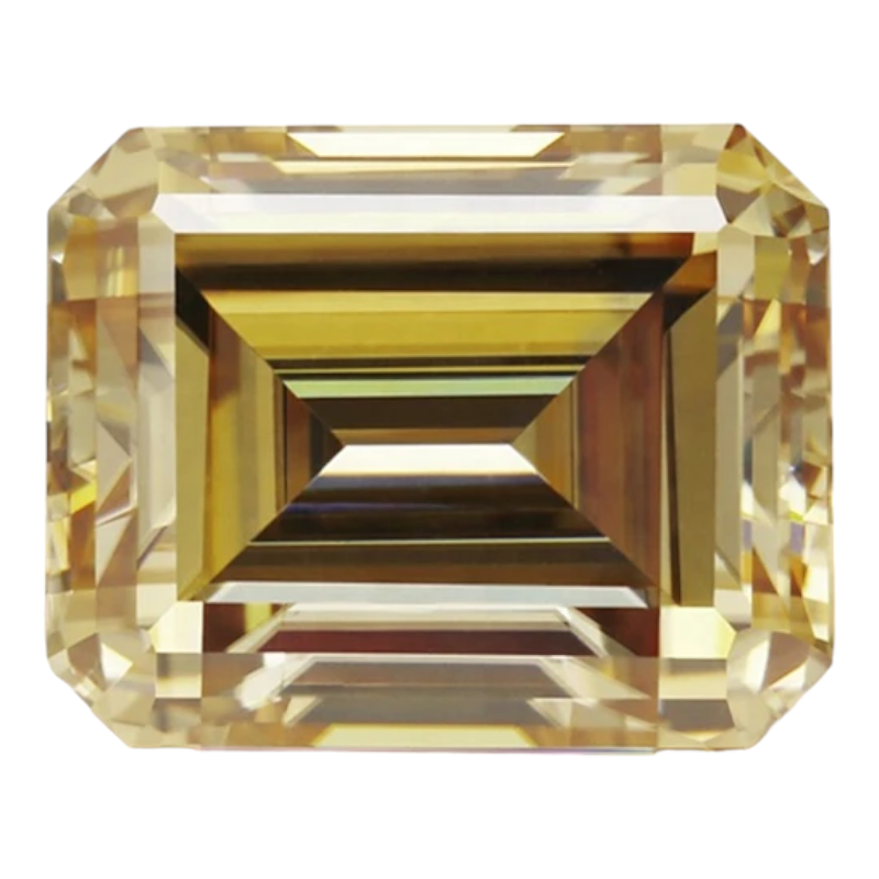 Champagne Emerald Cut Moissanites