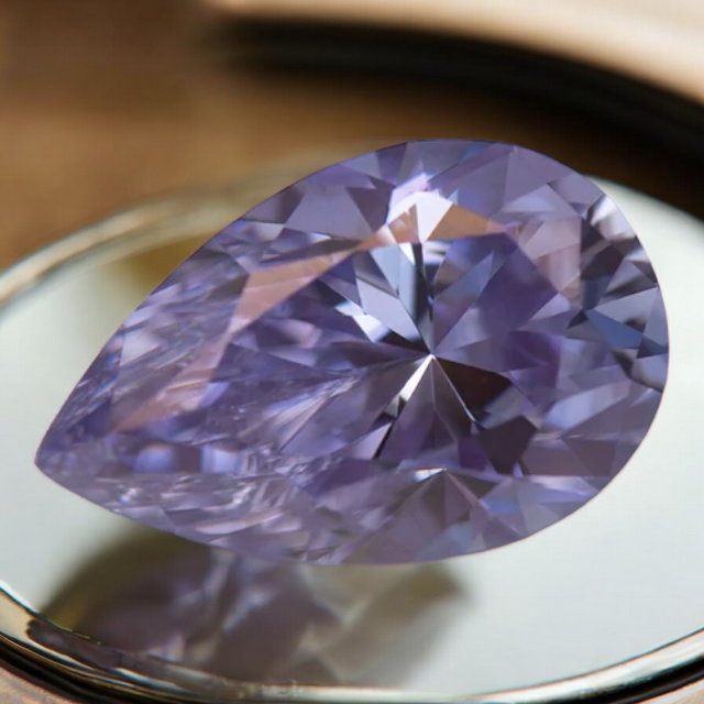 Lavender Pear Cut Moissanites