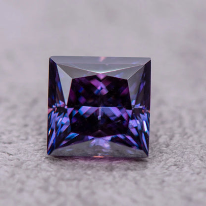 Imperial Purple Princess Cut Moissanites