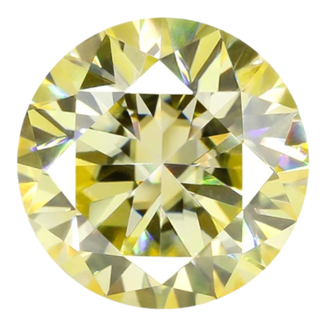 Lemon Yellow Round Brilliant Cut Moissanites