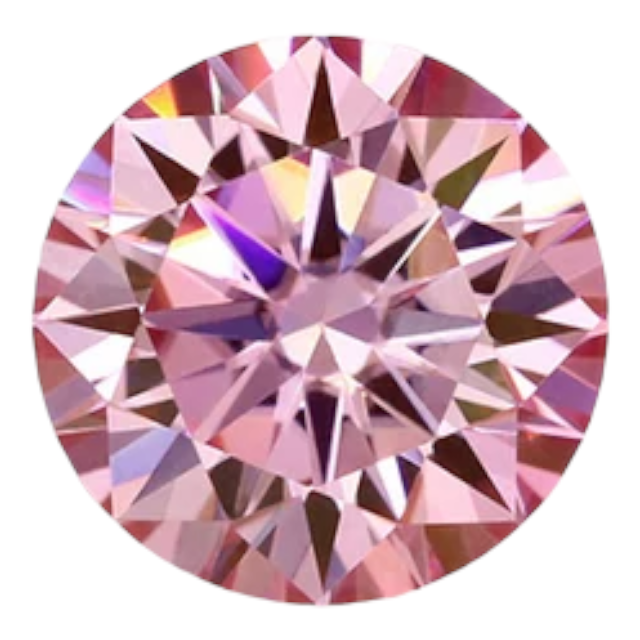 Soft Pink Round Brilliant Cut Moissanites