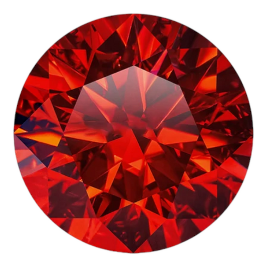 Pigeon Blood Red Round Brilliant Cut Moissanites