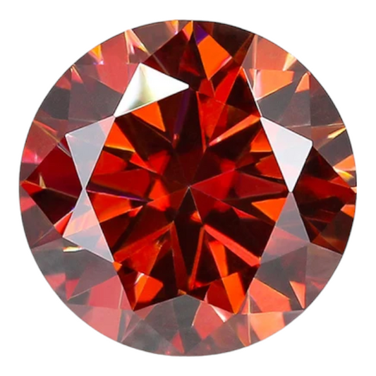 Pomegranate Red Round Brilliant Cut Moissanites