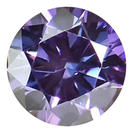 Purple Round Brilliant Cut Moissanites