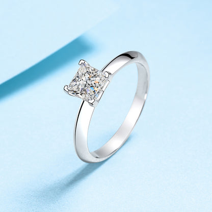 Dazzling Delights Princess Cut Moissanite Engagement Ring