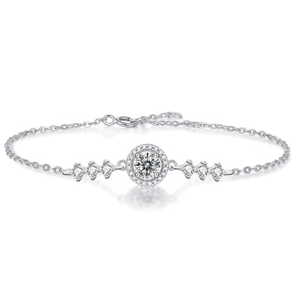 Dazzling Delights 6.5mm Round Brilliant Cut Moissanite Halo Bracelet