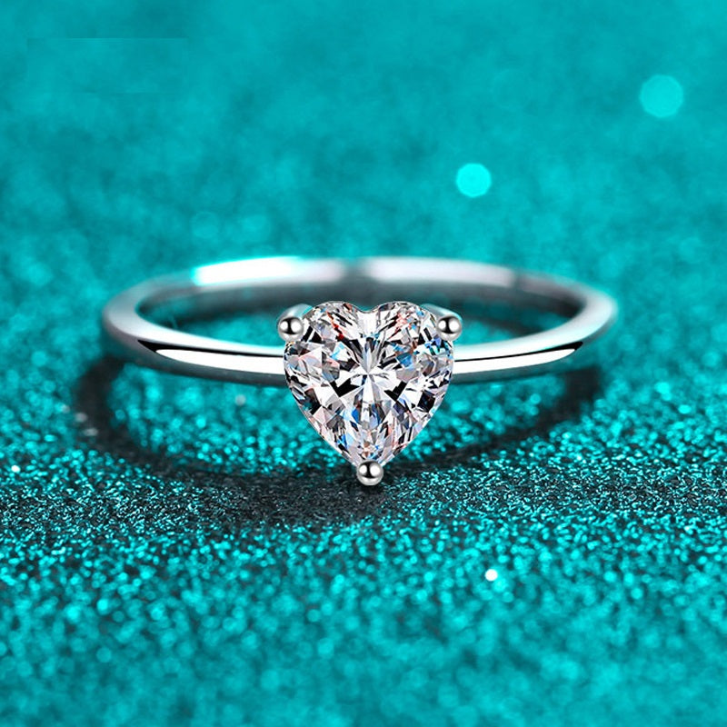 Dazzling Delights Heart Cut Solitaire Moissanite Engagement Ring