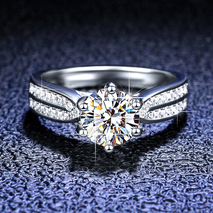 Dazzling Delights Round Brilliant Cut Moissanite Split Band Ring