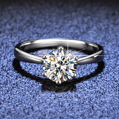 Dazzling Delights Classic 6 Prong Tiffany Style Solitaire Moissanite Engagement Ring