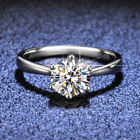 Dazzling Delights Classic 6 Prong Tiffany Style Solitaire Moissanite Engagement Ring