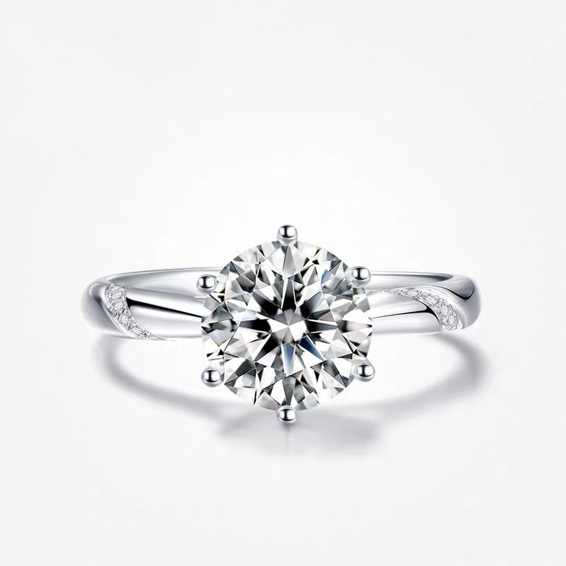 Dazzling Delights 6 Prong Solitaire Moissanite Engagement Ring