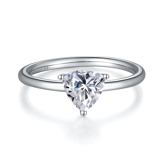 Dazzling Delights Trillion Cut Solitaire Moissanite Engagement Ring