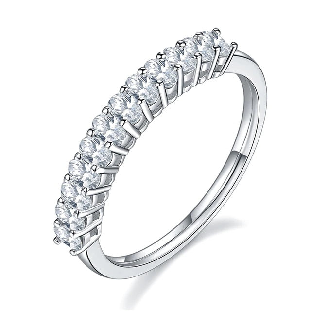 Dazzling Delights 1ct Oval Cut Moissanite Half Eternity Ring