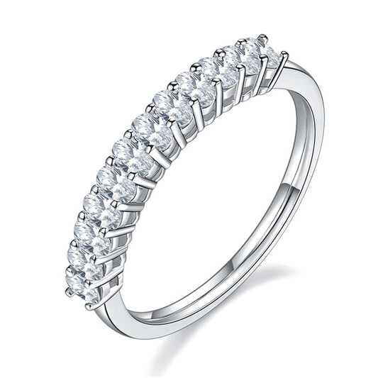 Dazzling Delights 1ct Oval Cut Moissanite Half Eternity Ring