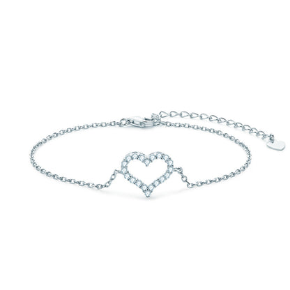 Dazzling Delights Moissanite Heart Bracelet