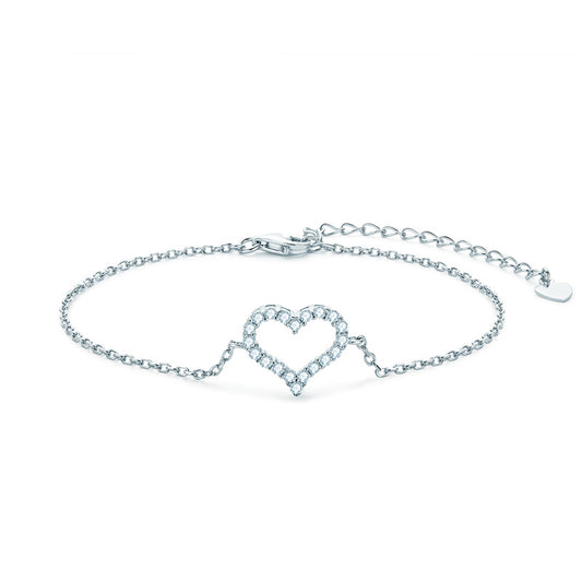 Dazzling Delights Moissanite Heart Bracelet