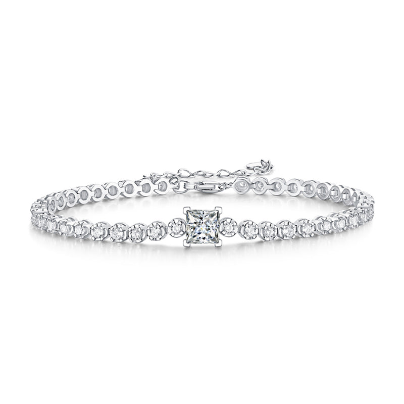 Dazzling Delights Princess Cut Moissanite Tennis Bracelet