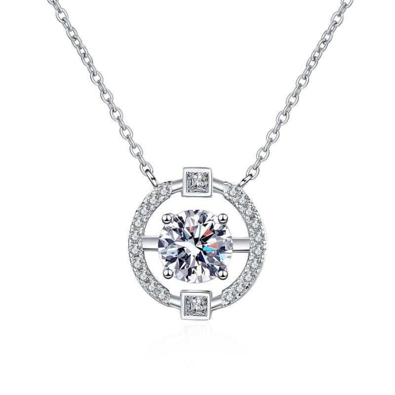 Dazzling Delights Round Brilliant Cut Moissanite Pendant Necklace