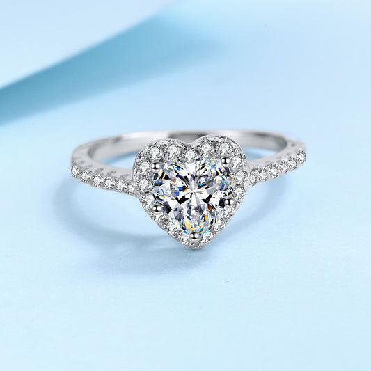 Dazzling Delights Heart Cut Moissanite Halo Ring