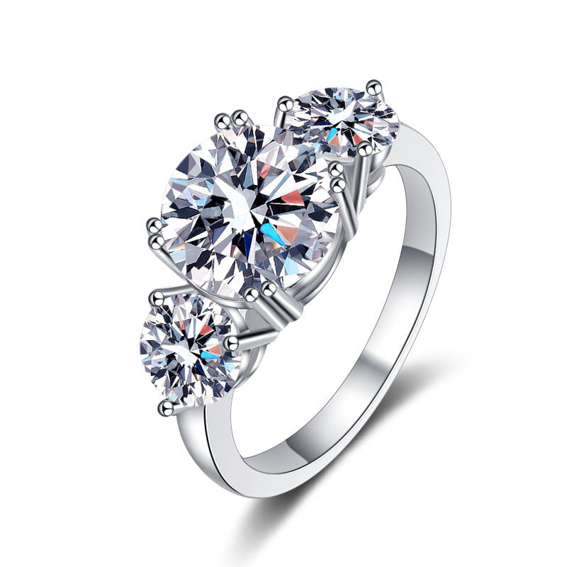 Dazzling Delights 4ct Moissanite Trilogy Ring