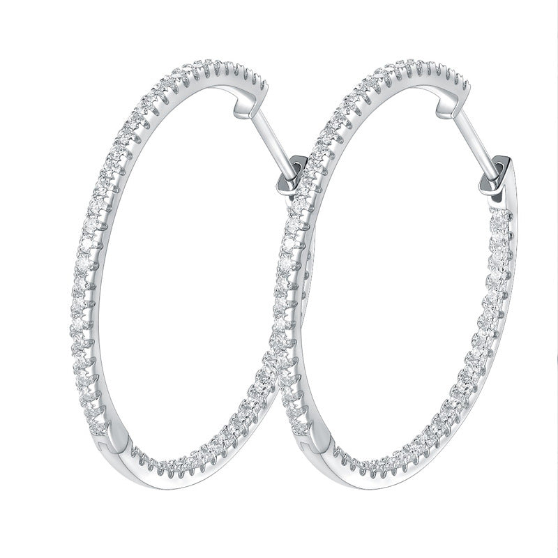 Dazzling Delights 3cm Moissanite Full Eternity Hoop Earrings