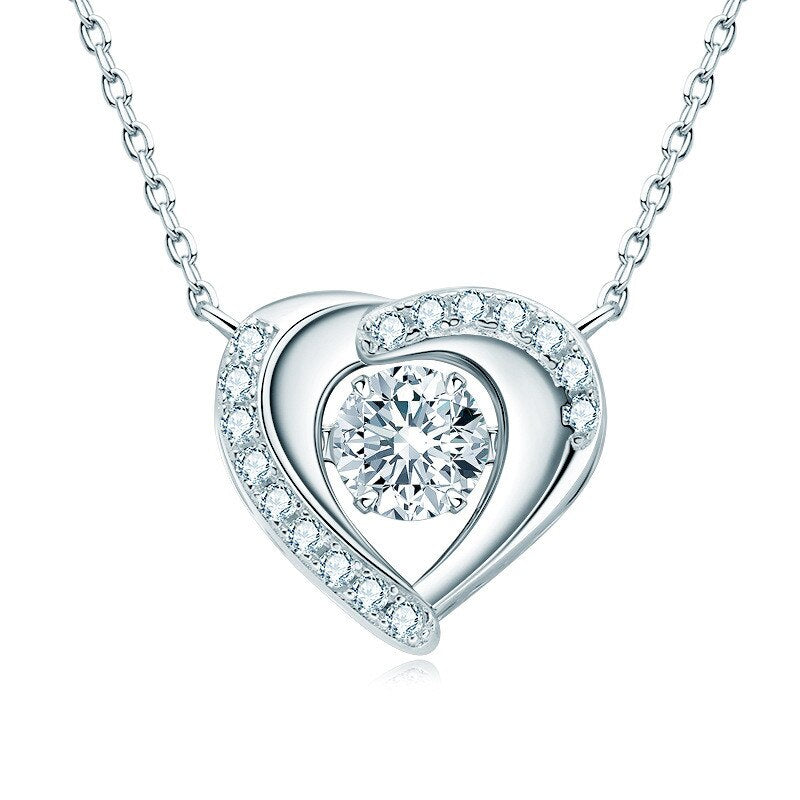 Shimmering Moissanite Heart Pendant Necklace